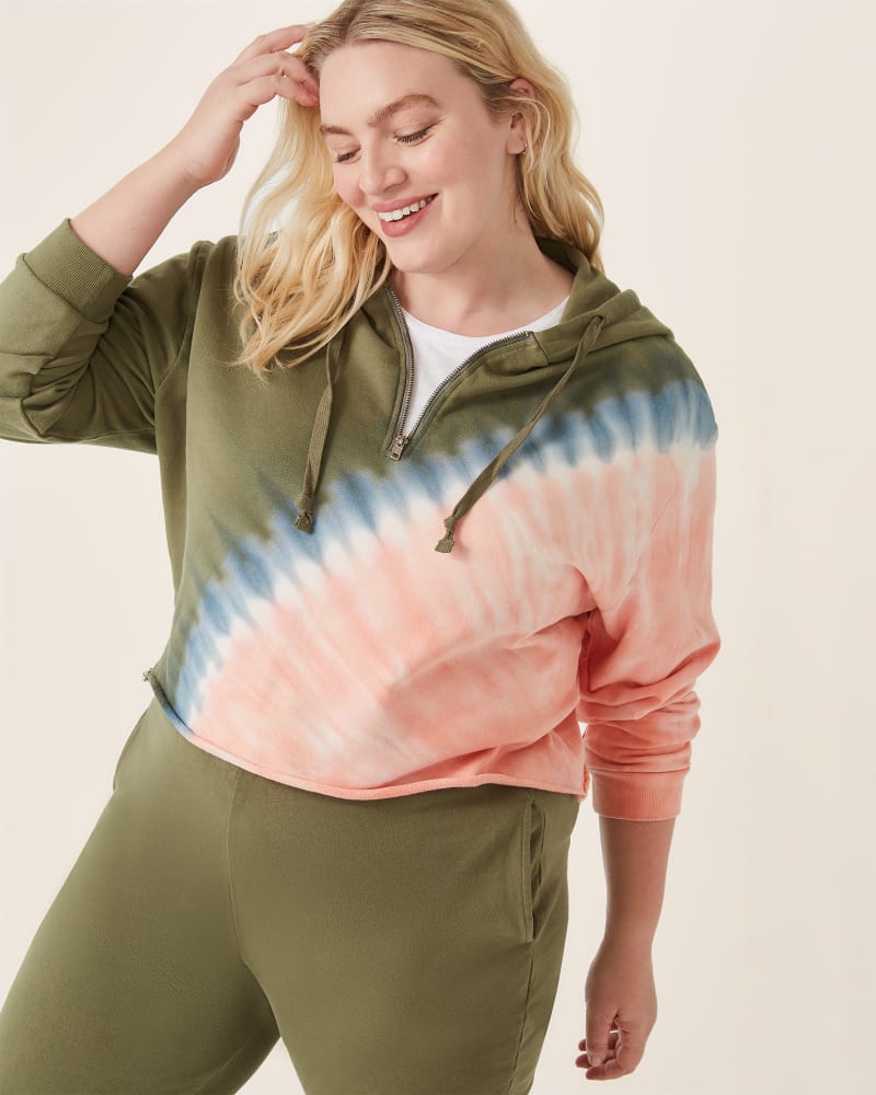Front of plus size Toni Tie-Dye Hoodie by Vigoss | Dia&Co | dia_product_style_image_id:175511